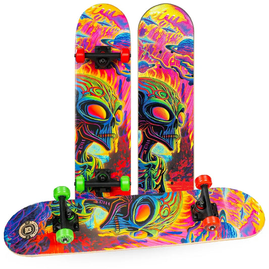 Beginner Skateboard for Kids and Teens – 31" Maple Deck – ABEC-5 Bearings – Easy to Ride –  LTR